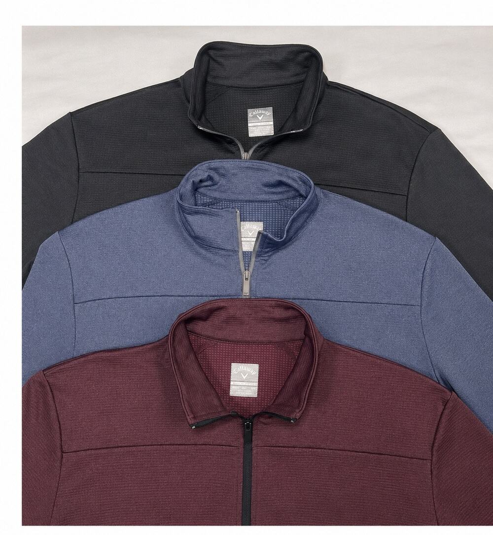 Callaway 1/4 Zip Pullover Men Size M Black Blue Maroon Performance Golf LOT OF 3